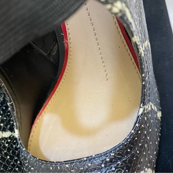 Gianni Bini Snakeskin Leather Peep Toe Ankle Bootie Stiletto Heel 7 - Picture 12 of 15